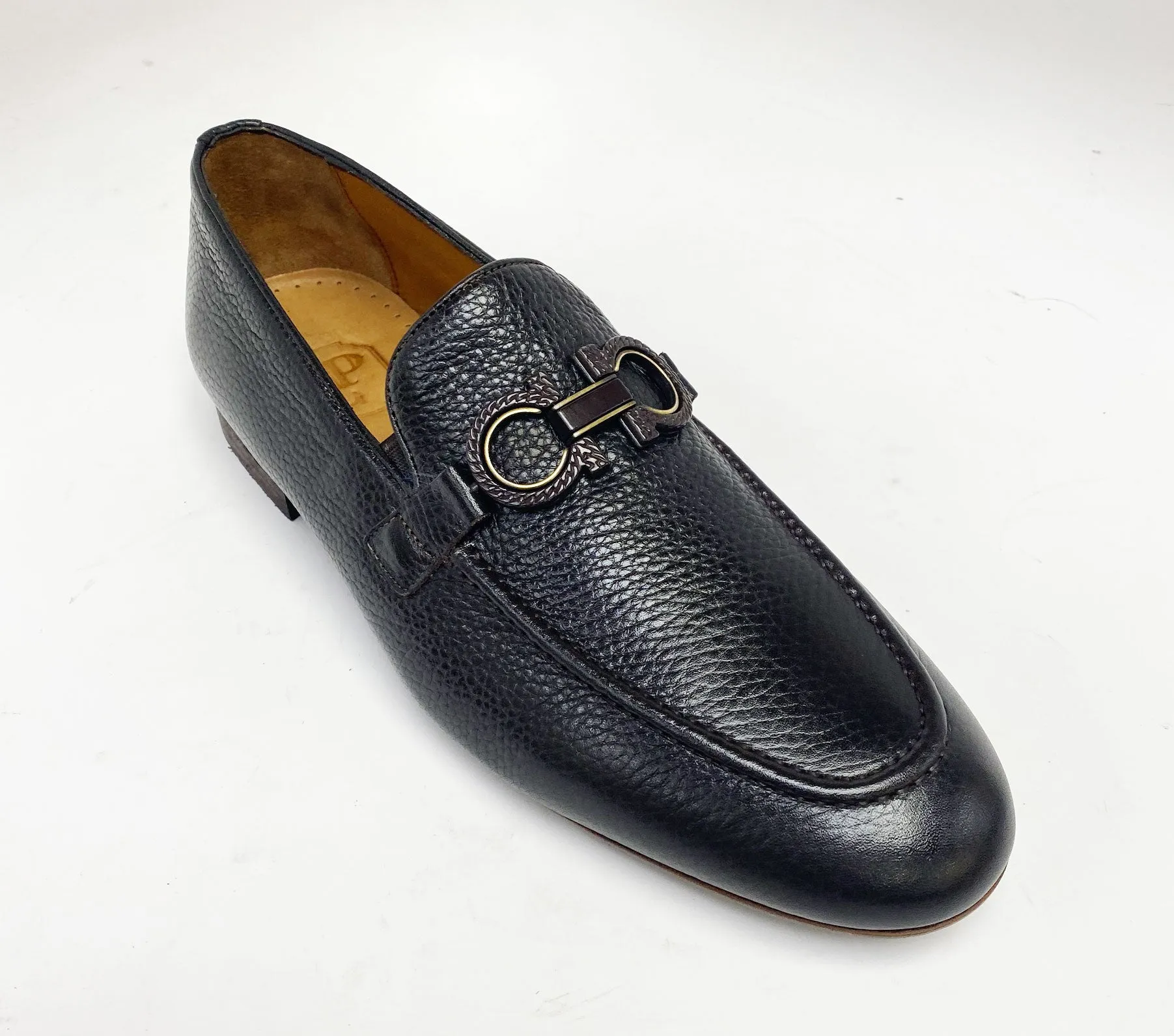 Pelle Pebbled Leather Loafer Dark/Brown