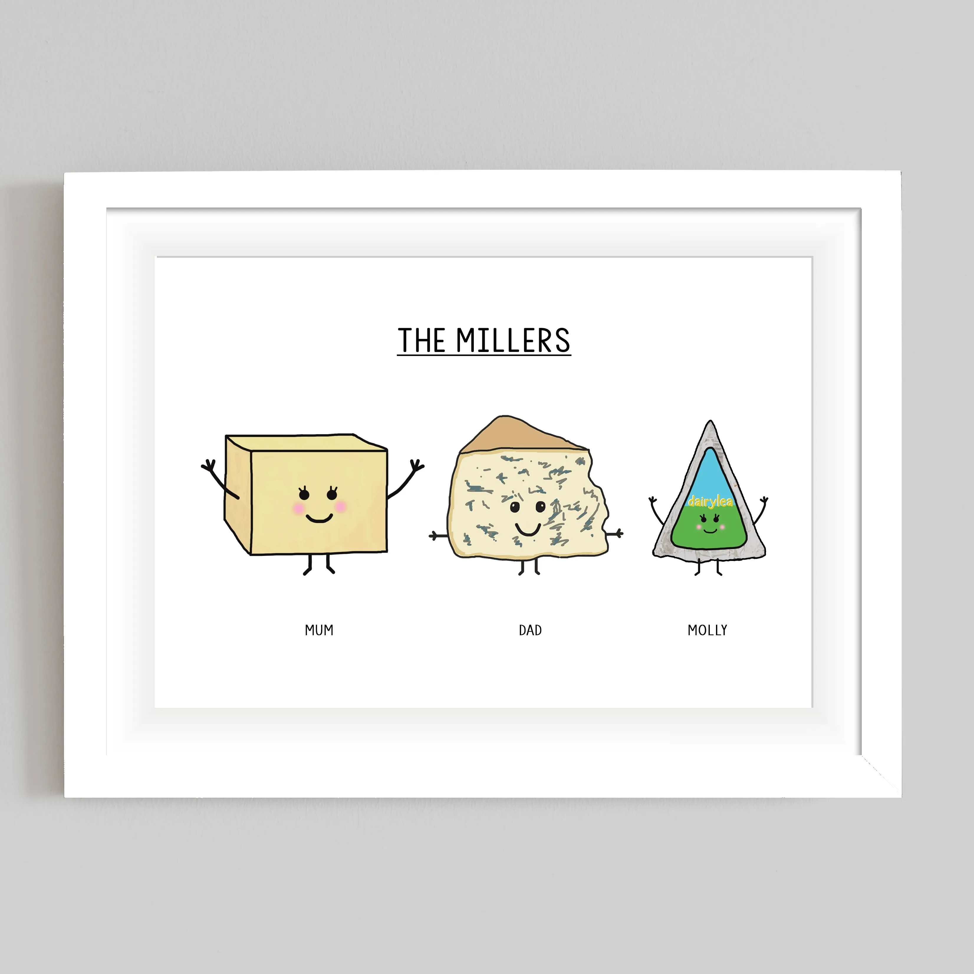 Personalised Family Cheese Print