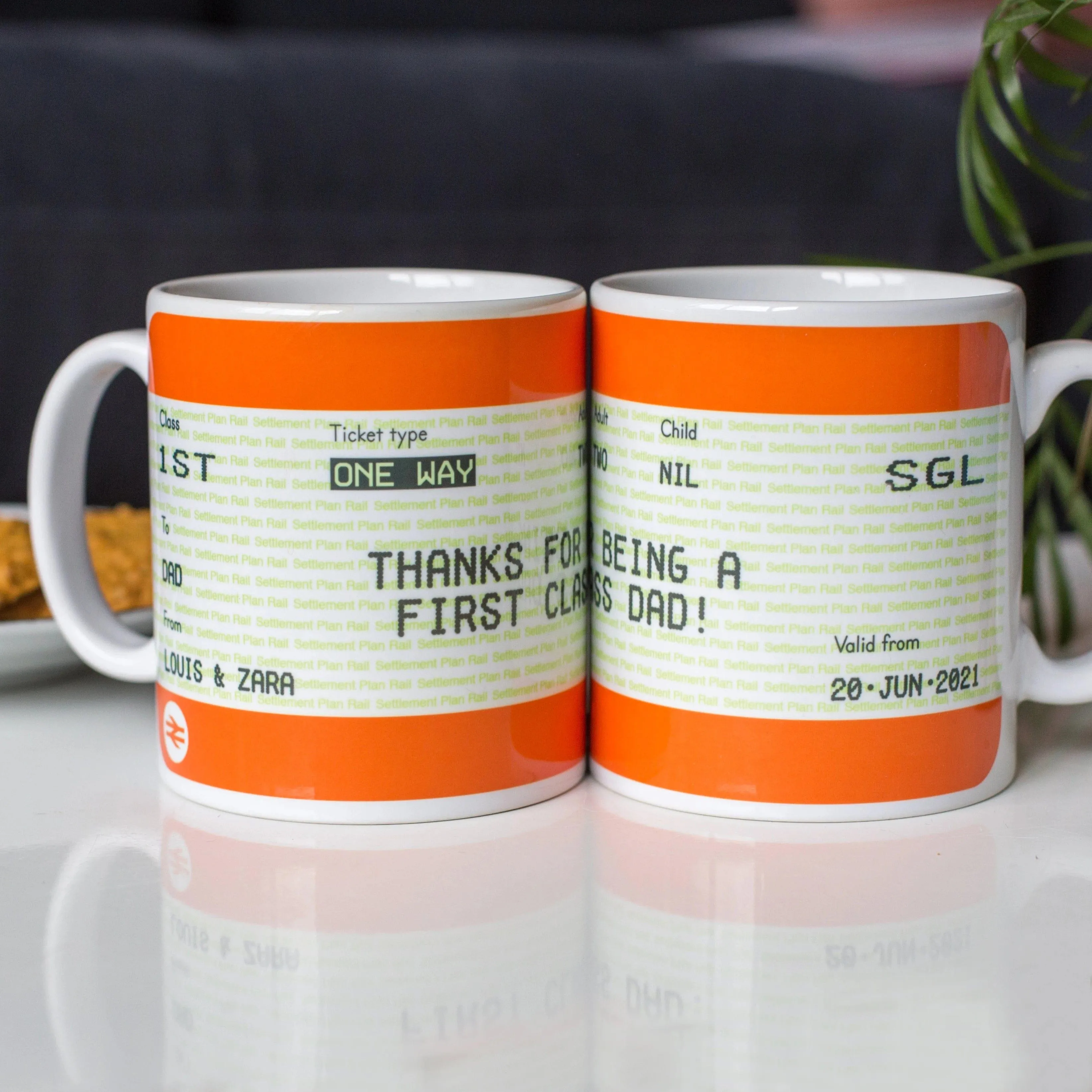 Personalised Train Ticket Mug for Dad