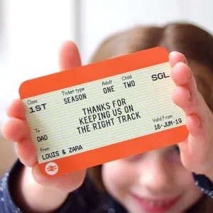 Personalised Train Ticket Wallet Keepsake for Dad