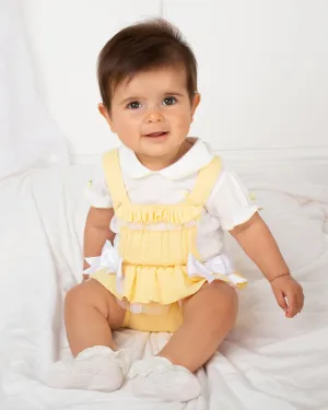 "Maeve" Lemon Knit Tulle Romper Set