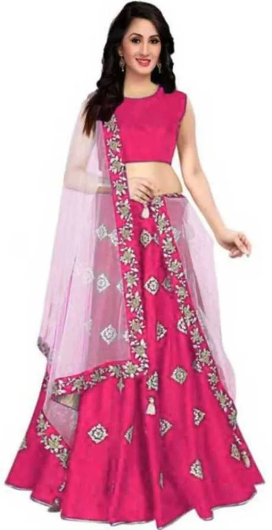 RamKrupa Creation   Embroidered Semi Stitched Lehenga Choli  (Pink)