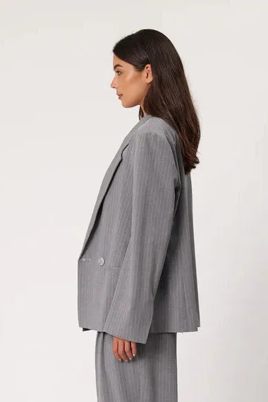 Remain - Emmerson Blazer, Smoke Pinstripe