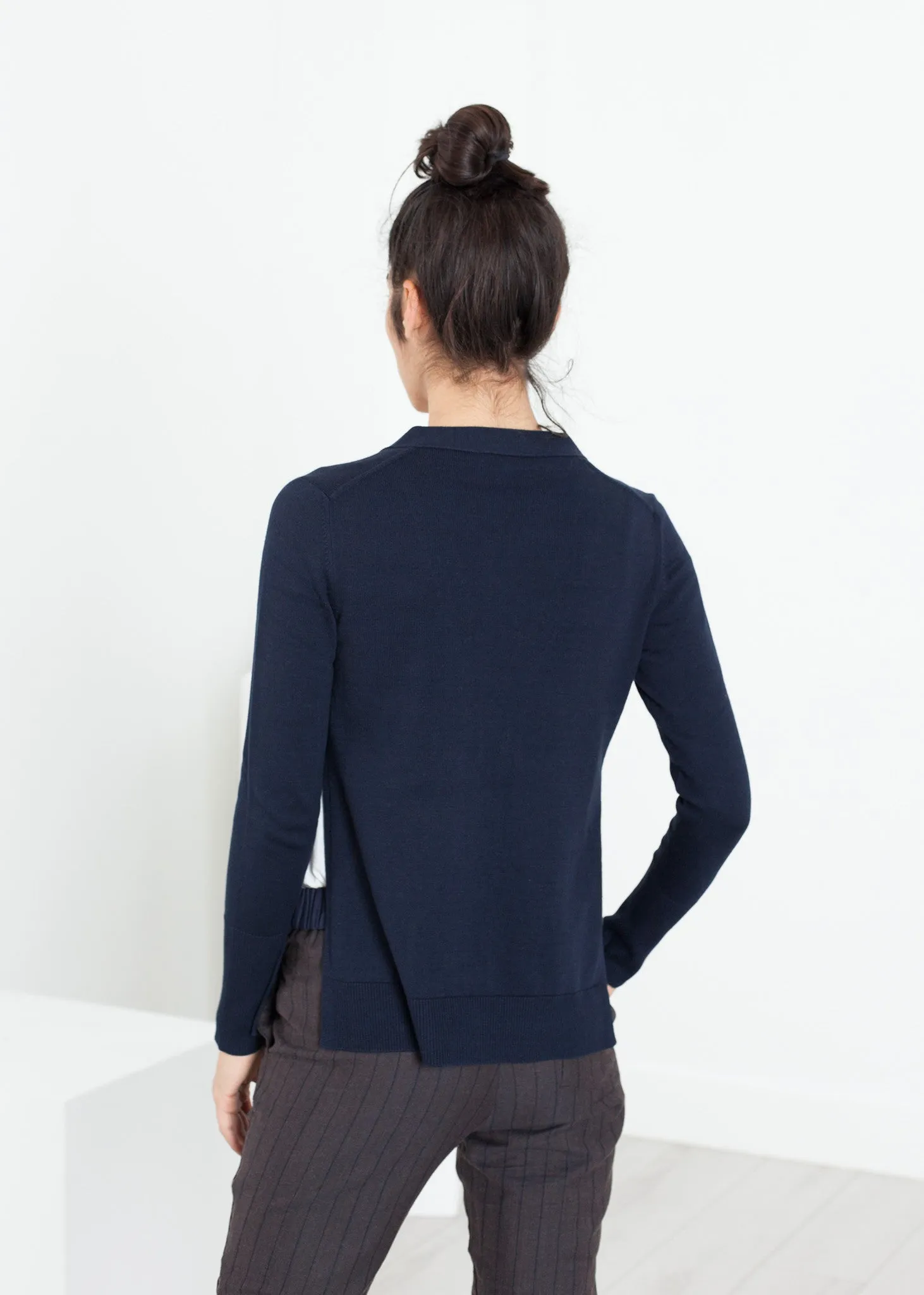 Square Cardigan in Navy