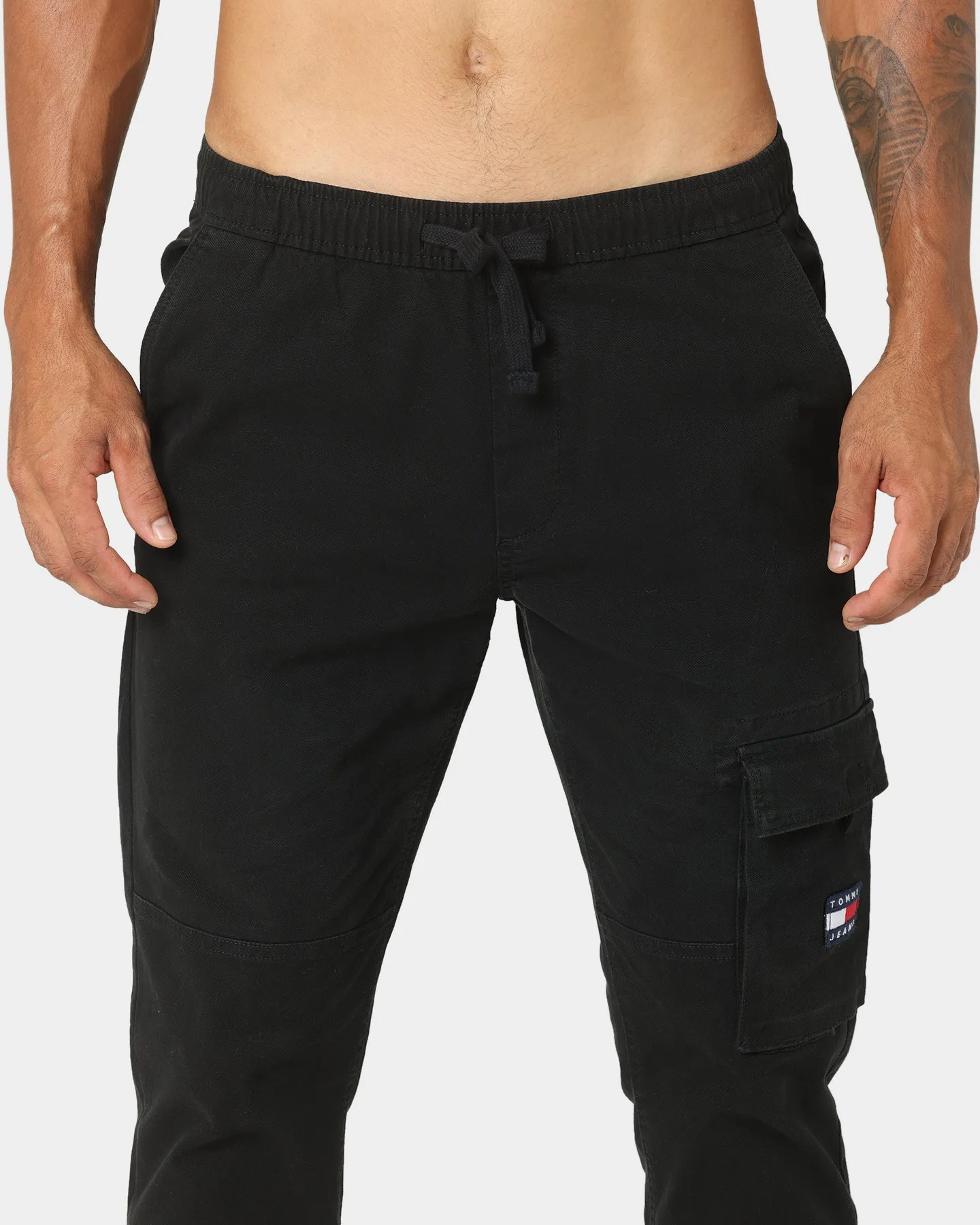 Tommy Jeans Dad Dobby Cargo Track Pants Black