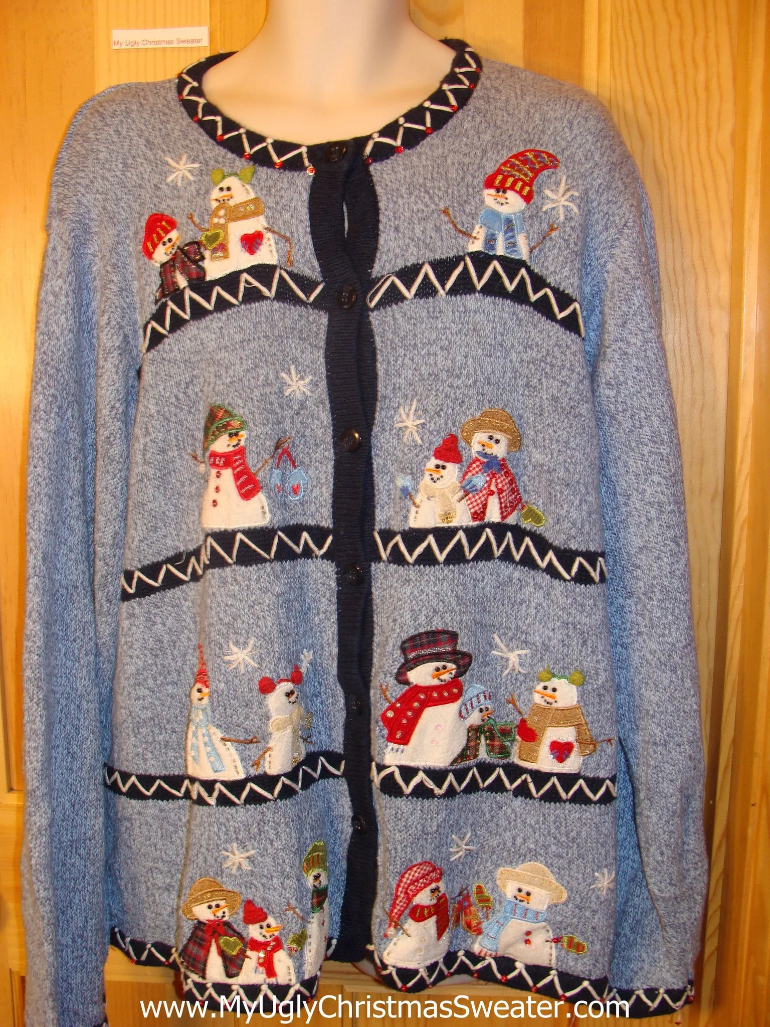 Ugly Christmas Sweater Snowmen Friends Wms Mens XXXL