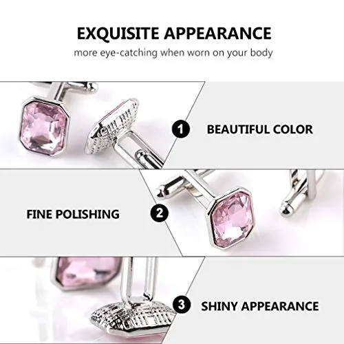 USHOBE Diamond Studs Female Cufflink Mens Crystal Cufflinks Fashion Business Cufflink Rhinestone Shirt Cufflinks Sleeves Cufflink for Men Female Gifts Men S Cuff Links Men's Tuxedos