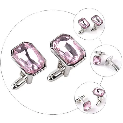 USHOBE Diamond Studs Female Cufflink Mens Crystal Cufflinks Fashion Business Cufflink Rhinestone Shirt Cufflinks Sleeves Cufflink for Men Female Gifts Men S Cuff Links Men's Tuxedos