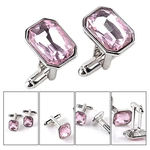 USHOBE Diamond Studs Female Cufflink Mens Crystal Cufflinks Fashion Business Cufflink Rhinestone Shirt Cufflinks Sleeves Cufflink for Men Female Gifts Men S Cuff Links Men's Tuxedos