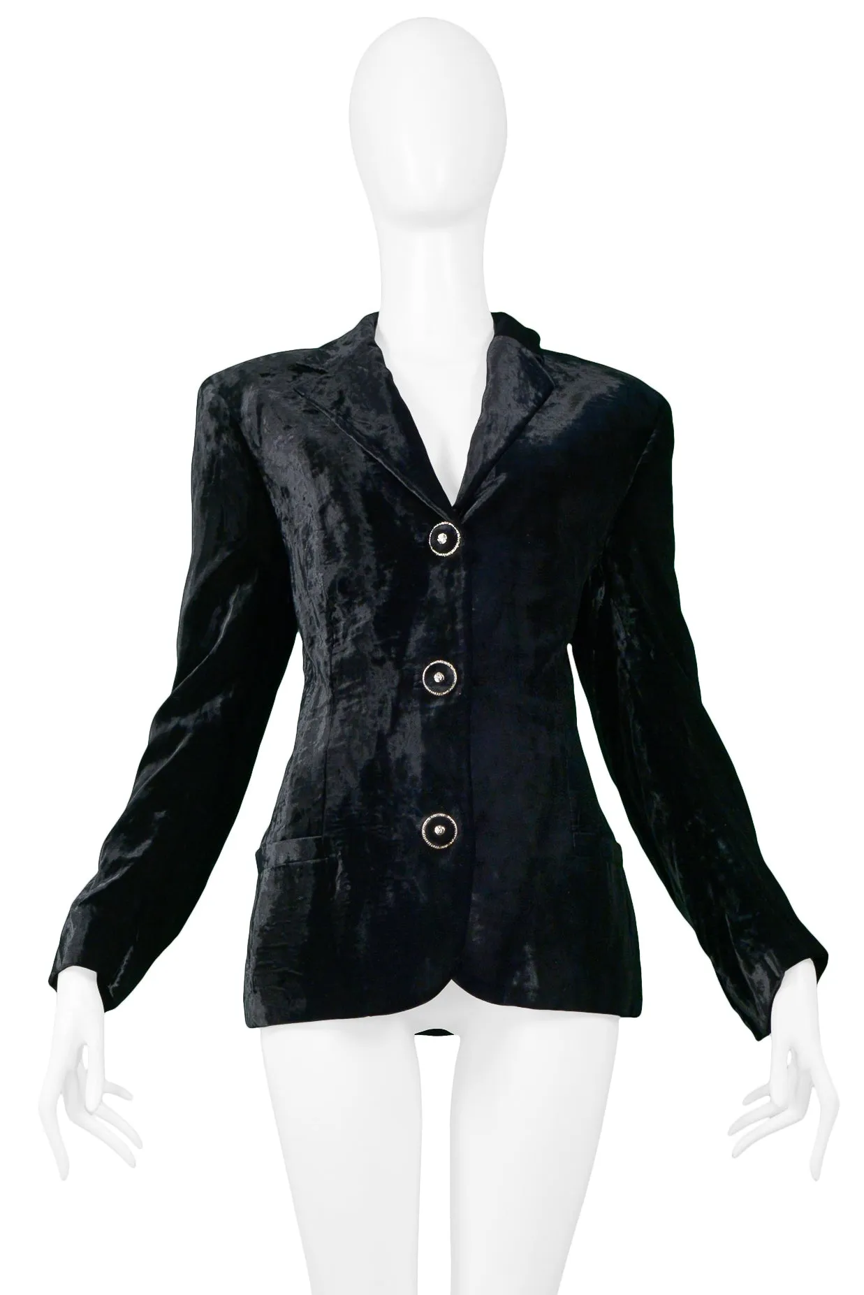 VERSACE BLACK VELVET DRESS & BLAZER ENSEMBLE