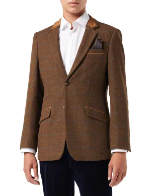 VITORI - BROWN TWEED CHECK JACKET