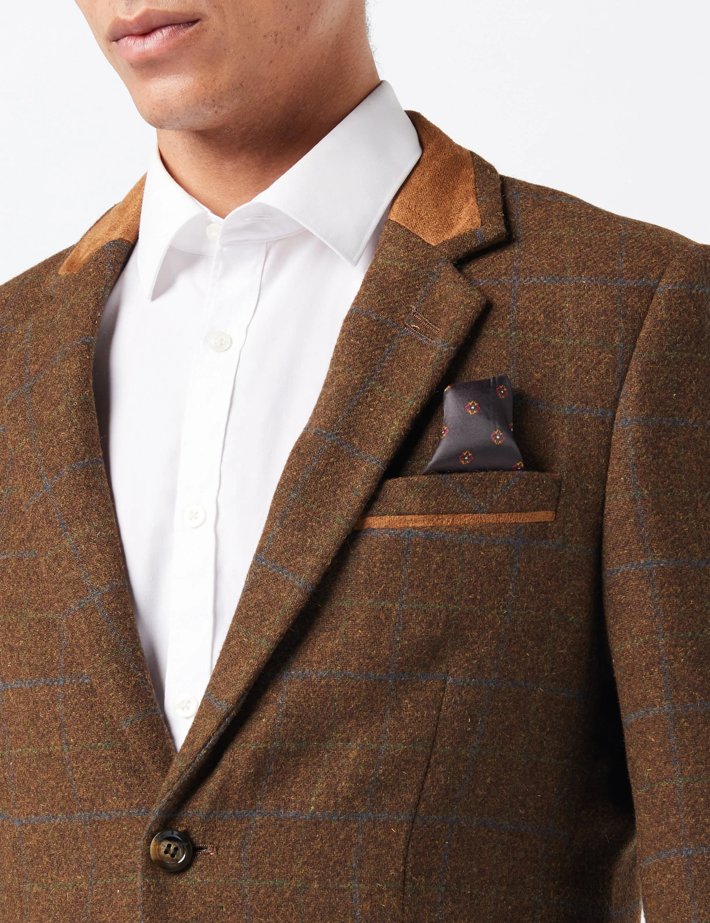 VITORI - BROWN TWEED CHECK JACKET