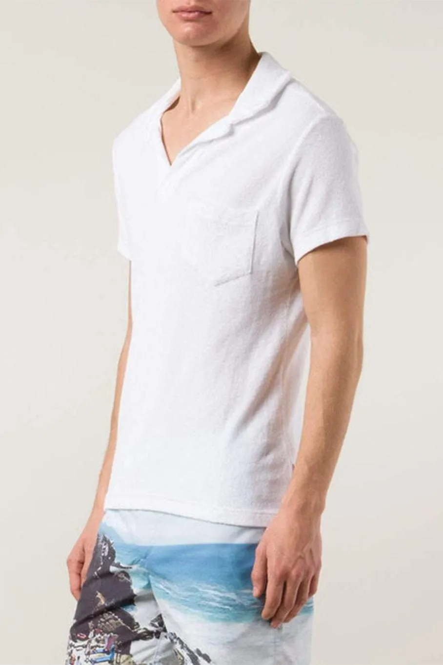 White Terry Toweling Polo