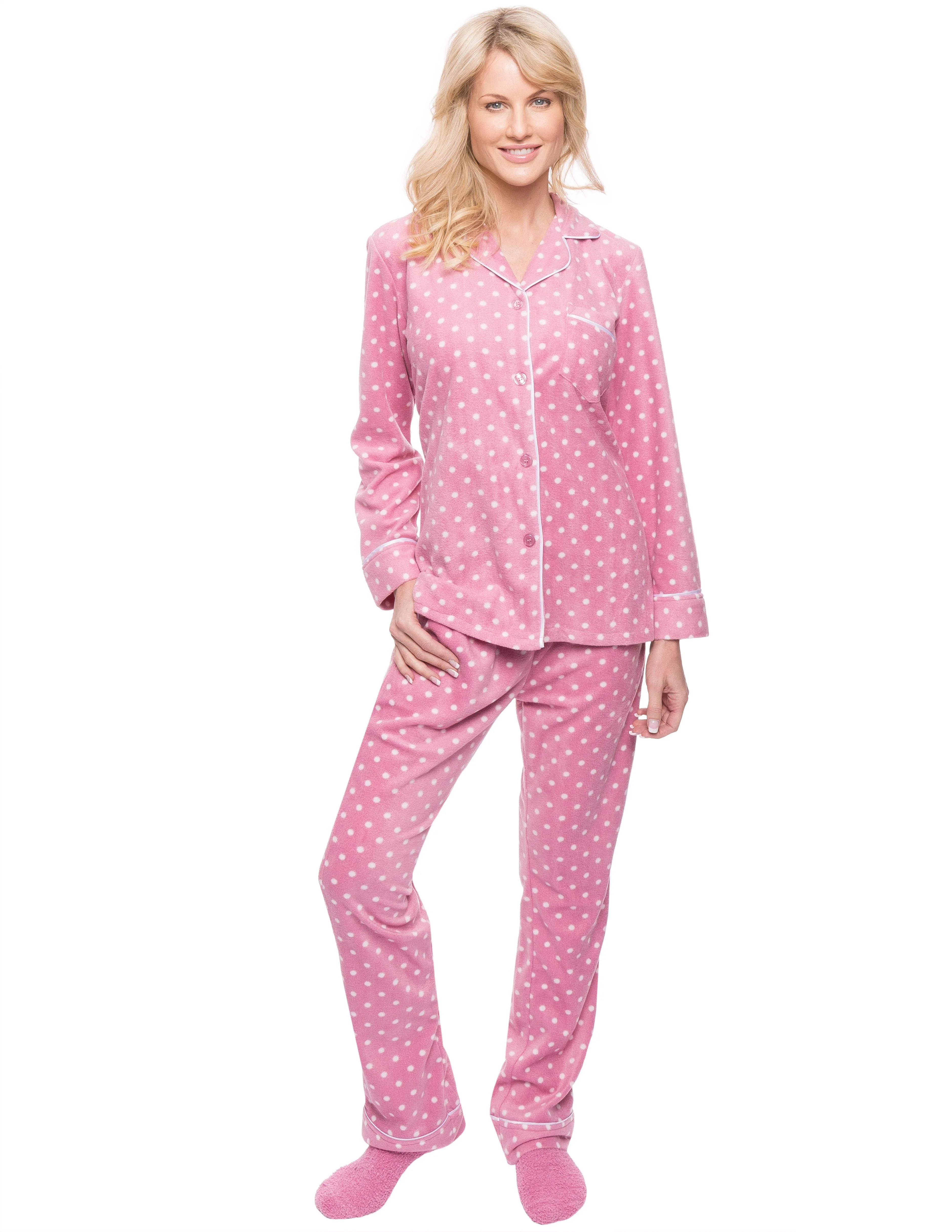 Womens Microfleece Pajama Sleepwear Set