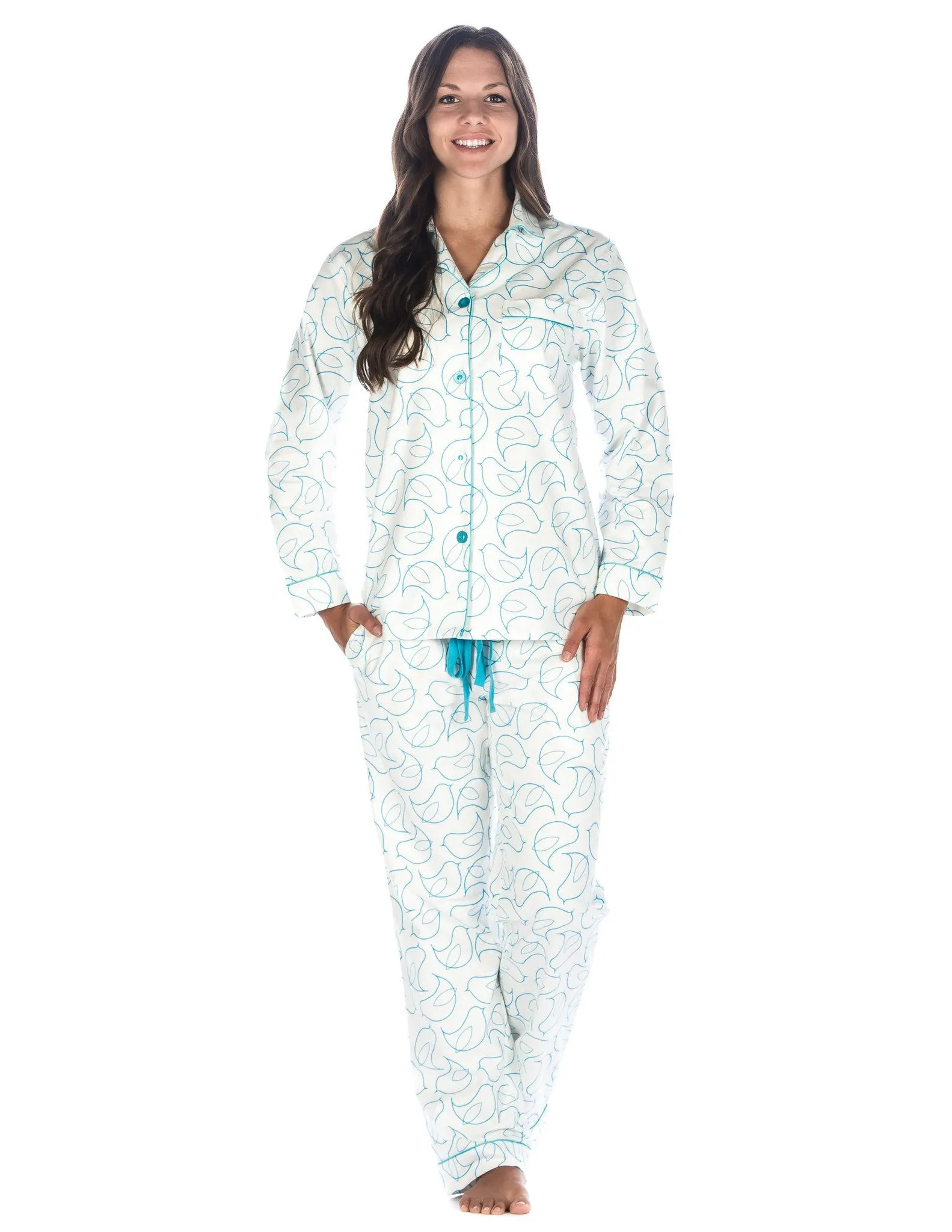 Women's Premium 100% Cotton Flannel Pajama Sleepwear Set (Relaxed Fit)