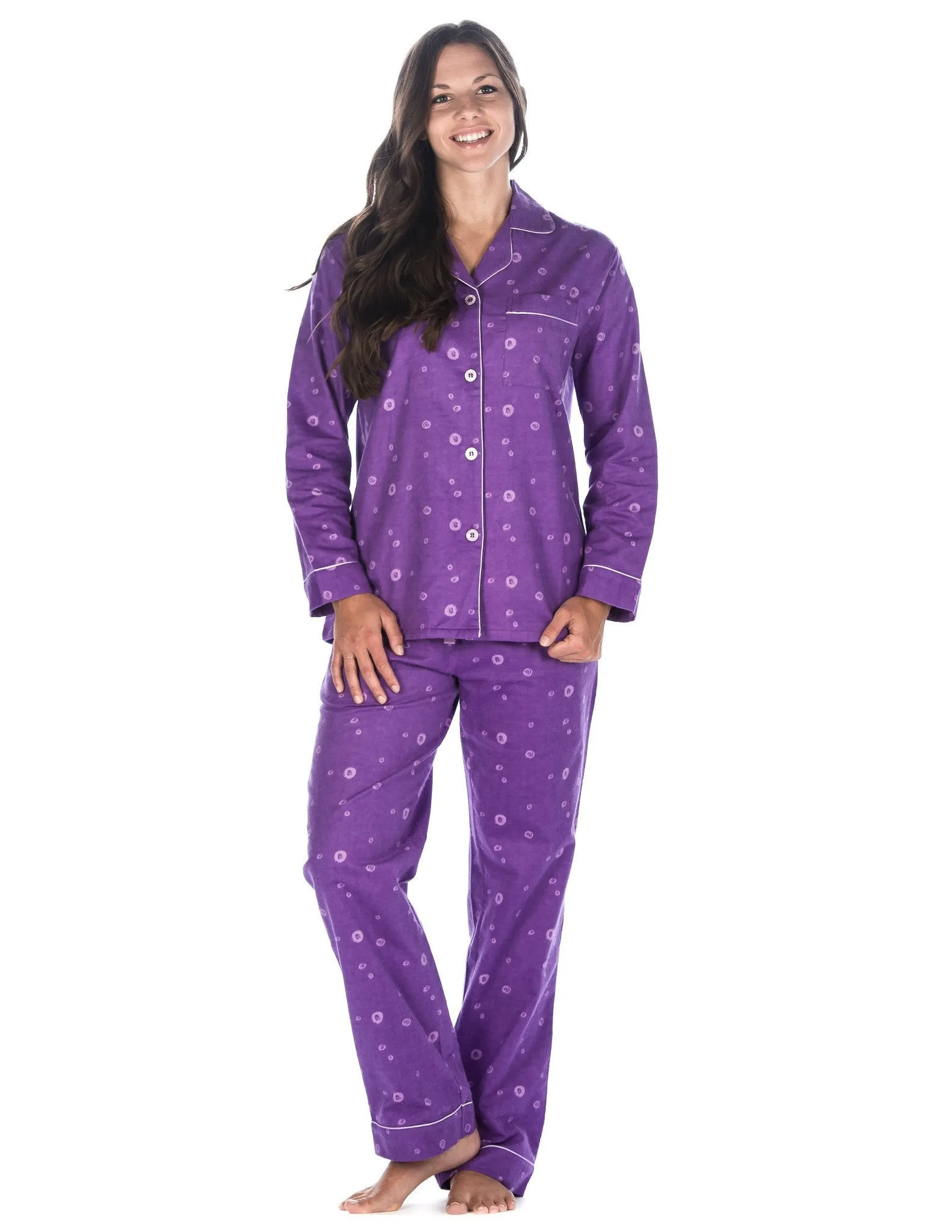 Women's Premium 100% Cotton Flannel Pajama Sleepwear Set (Relaxed Fit)