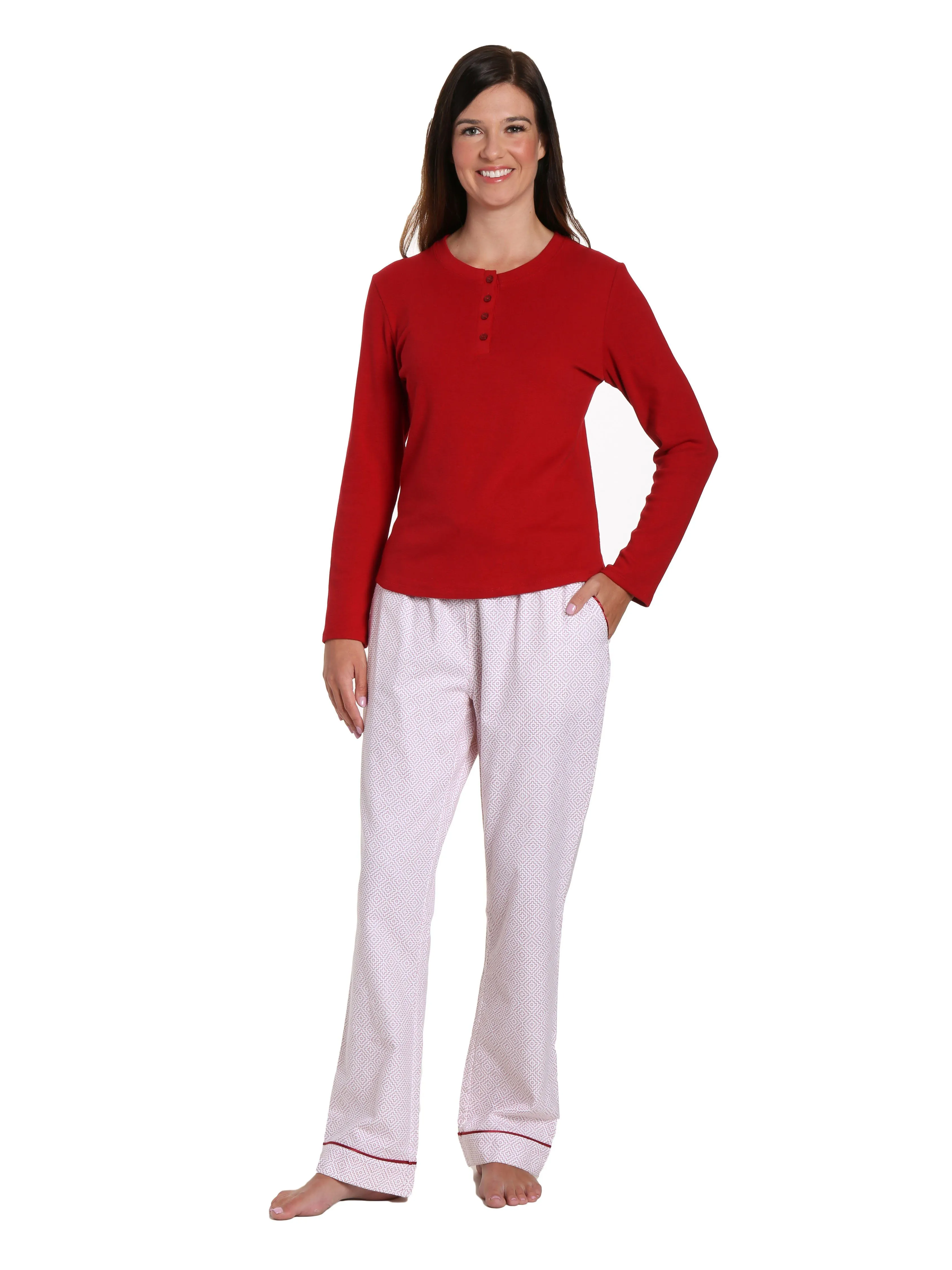 Womens Premium 100% Cotton Flannel/Thermal Loungewear Set