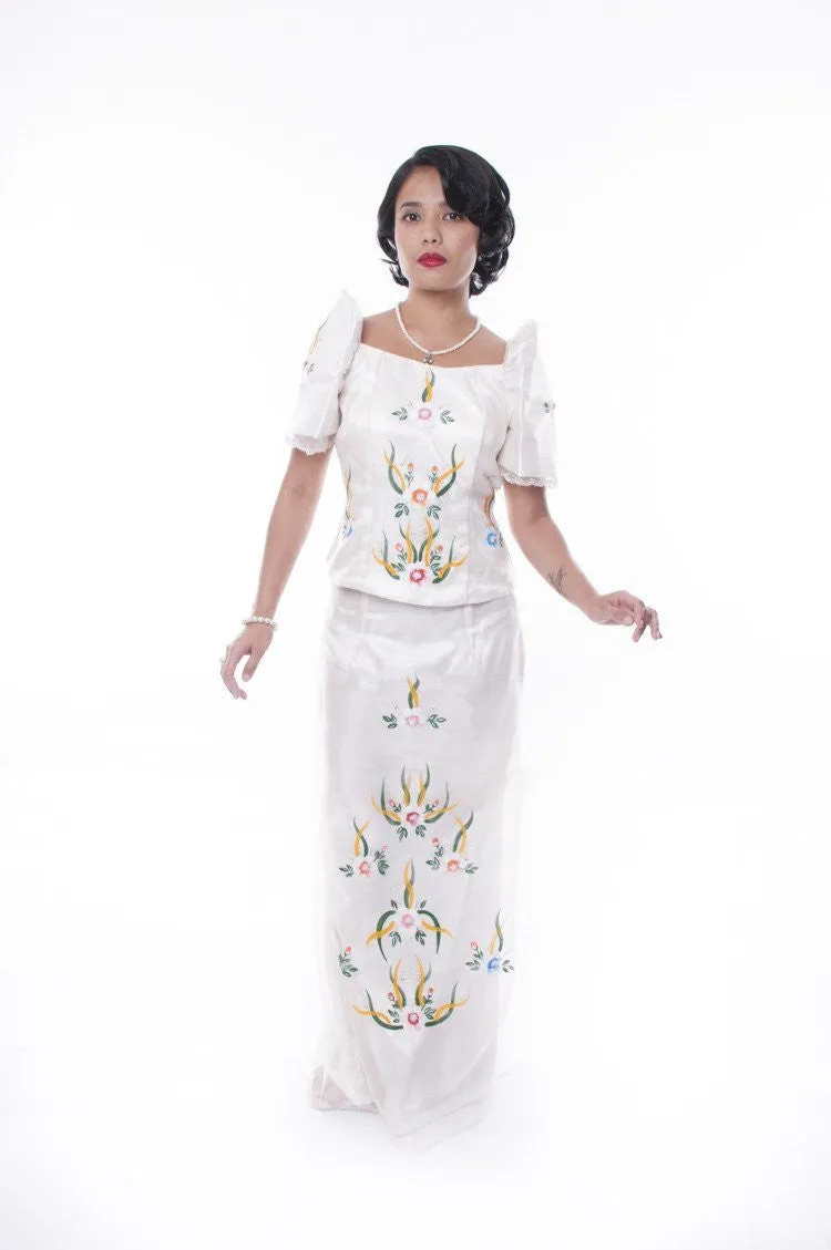 WS17 - MADE-TO-ORDER - Filipiniana Terno with Butterfly Sleeves