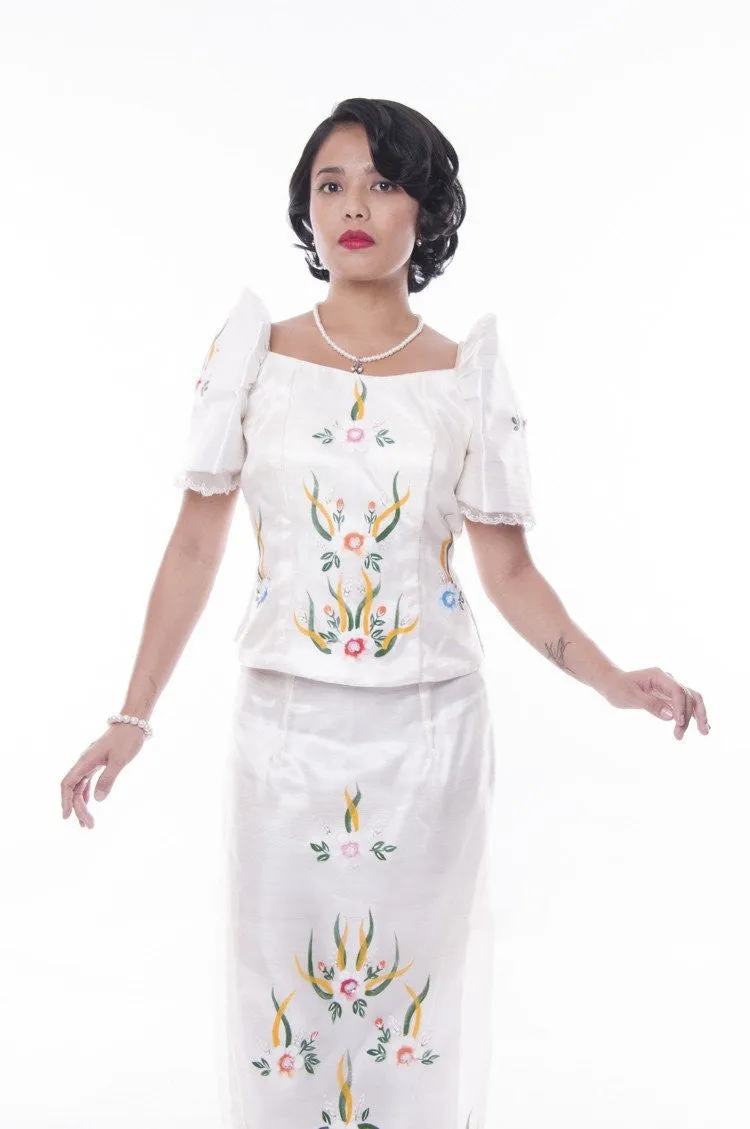 WS17 - MADE-TO-ORDER - Filipiniana Terno with Butterfly Sleeves