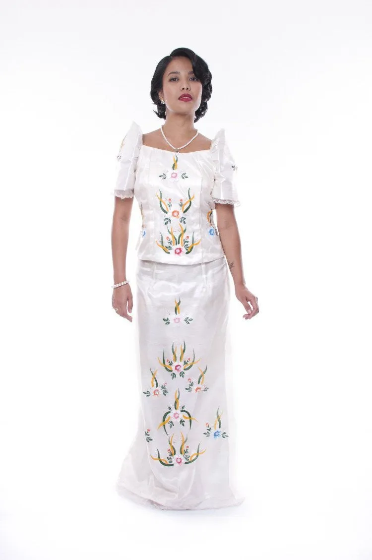 WS17 - MADE-TO-ORDER - Filipiniana Terno with Butterfly Sleeves