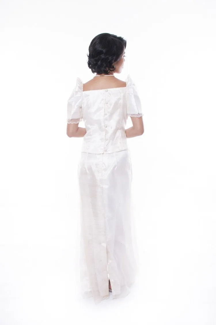 WS17 - MADE-TO-ORDER - Filipiniana Terno with Butterfly Sleeves