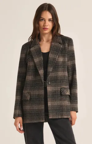 Z Supply Kingston Relaxed Plaid Blazer | Latte